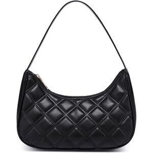Women's Lattice Black Imported Fashion Mini Clutch Underarm Hobo Mini Tote Bag